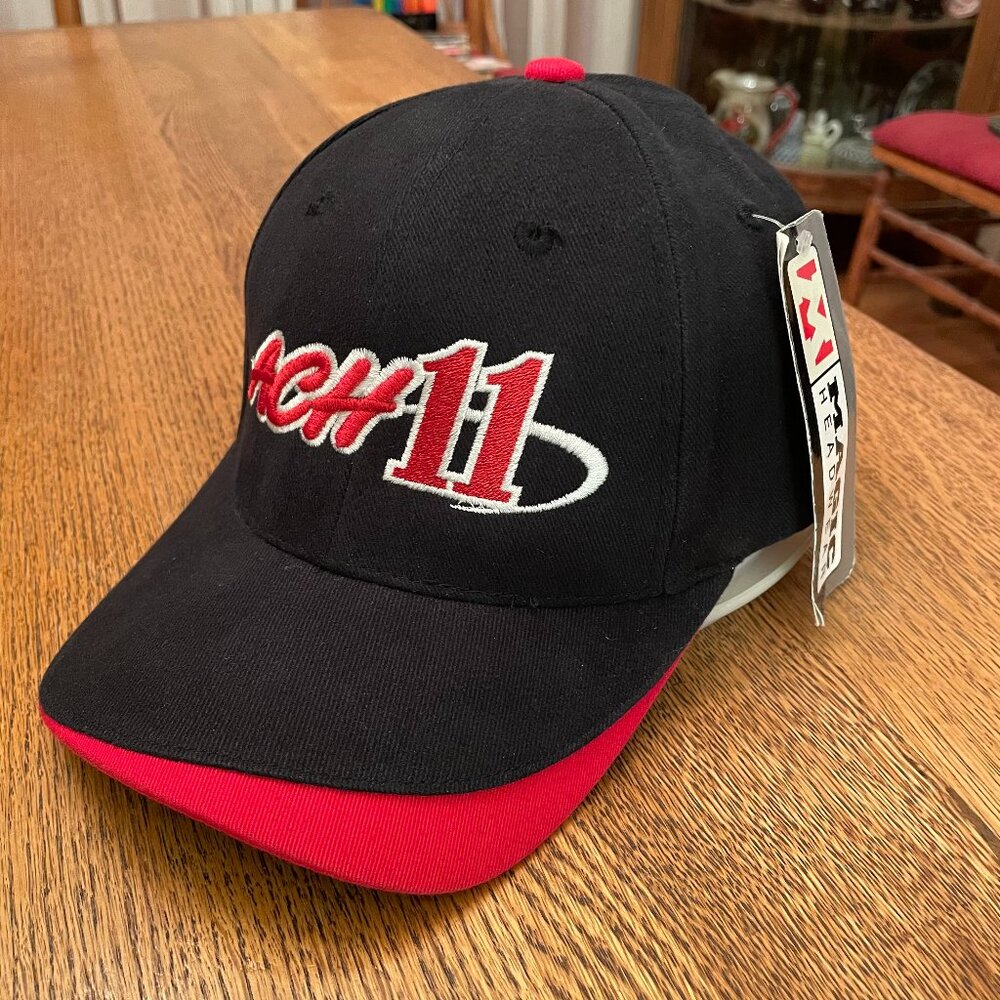 Men's ACH 11 Black Hook and Loop Baseball Hat Cap by Magic Headwear